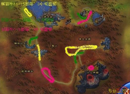 火岛胡子详细路线《新武林外传》刷点地图